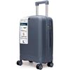 4FLY Trolley Da Viaggio Rigido Leggero L - Grande 65 cm (60L), Valigia Trolley Con Serratura TSA, 4 Ruote Doppie Spinner E Manico Telescopico In Alluminio, Bagaglio Da Stiva, Bagaglio Da Viaggio