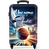 NoBoringSuitcases.com NoBoringSuitcases© Valigia Bambini, Trolley Bambino, | 55x40x20 cm - da Viaggio, Ragazzo, Bimbo, Personalizzabile (Basket-ball - Blu scuro)