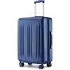 KONO Valigia Trolley 55cm Espandibile Bagaglio a Mano Piccola Valige Rigida ABS e PC Hardshell Leggero Viaggio Cabina (Marina Militare, 24)