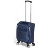 Or&My Trolley Semi-Rigido 50x33x23 cm in Poliestere Resistente Espandibile con 4 Ruote Doppie Rimovibili - Valigia Bagaglio a Mano da Cabina per Viaggi Brevi e Weekend (Mod.214-2, Blu)
