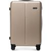 WITTCHEN Stripes Line Valigia media (L) | 67,5 × 45 × 27 cm (65 L), ABS rigido, 4 ruote 360° e lucchetto combinazione | Trolley da viaggio formato L, Ryanair/ITA Airways - Colore: Oro