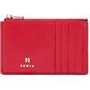 Furla Portacarte in Pelle, Ruby Rosso, 13 x 8 x 1,5 cm, 10 Scomparti con Cerniera Centrale