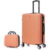CELIMS - Valigie leggere approvate da 100+ compagnie aeree per un viaggio in tutta fiducia, Corallo, Moyenne + Vanity
