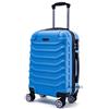 R.Leone Valigia da 1 pezzo Fino a Set 4 Trolley Rigido grande, medio, bagaglio a mano e beauty case 8 ruote in ABS 2026 (Azzurro scuro, S Bagaglio a mano)