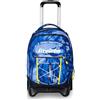 Invicta Trolley Scuola Plug Fantasy, Blu, Multi Uso, Zaino Doppio Scomparto Con Carrello Sganciabile, Tasca PC, Tasca Borraccia e Tasca Con Organizer, Trolley Medie Superiori Viaggio, Ragazzo