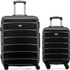 Flight Knight ABS 3 Taglia Valigia Leggera Compatibile Con Alitalia, easyJet, RyanAir, Air Italy E Tanti Altri! Trolley Bagaglio A Mano 55x35x20 cm Grande Bagaglio Da Stiva 4 Rotelle.