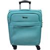 COVERI COLLECTION Trolley Morbido, bagaglio a mano 55x38x20 4 ruote, Chiusura Combinazione,Misure Ideali, Perfette per Ryanair, Air Italy, EasyJet, Lufthansa ESPANDIBILE !!! (TURCHESE)