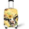 LNXSESN Cprivaligia Fiori Gialli Animali Copri Valigia Media Elastica Cover Valigia Lavabile Anti-Graffio Cprivaligia con Cerniera Copri Trolley Riusabile Luggage Cover Per 26-28 Pollici