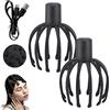 LLELEMAMO Octopus Head Massager Scalp, Octopus Scalp Massager, Head Massager Scalp Stress Relax with 3 Modes, Cordless Portable 360° Electric Head Massager, 12 Claw Scalp Massager for Stress Relief (2Pcs)