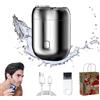 Gienslru Mini rasoio elettrico a doppia testa, nuovo modello di mini rasoio elettrico a doppia testa, mini rasoio elettrico portatile, mini rasoio elettrico da uomo, tascabile e lavabile, USB per casa, auto,