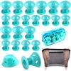 JANYUN - 40 bigodini magici per capelli, include 20 bigodini grandi in silicone e 20 bigodini piccoli in silicone, colore: ciano pallido