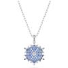 Swarovski Magic Collana Pendente, Gioiello Versatile con Zirconia Grigio-Blu, Forma a Fiocco di Neve, Chiusura a Moschettone, Placcatura in Tonalità Rodio, 38-43 cm, 1,9 x 1,3 cm