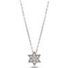 MYSTIC JEWELS By Dalia - Ciondolo in argento Sterling 925 con stella di David, placcato al rodio e con zirconi, piccolo, elegante e minimalista da regalare, 40 + 5 cm, Argento, Zirconia cubica