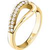Morellato Anello Donna in Acciaio, Cristalli, Collezione DESIGN, Pavé, Regalo Fidanzata
