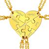 Suplight Collana Donna Personalizzata con Nome Collana Cuore Divoso Personalizzata collana donna oro Collana Puzzle 6 pezzi collana amica famiglia personalizzata Regalo Natale San Valentino