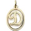 Inmaculada Romero IR 18k Ciondolo in oro iniziale lettera D 21 mm. [7461]