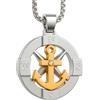 amorili Collana Uomo Ancora Bussola Acciaio Inossidabile | Gioiello Nautico Vintage | Idea Regalo Uomo Marina Militare | Ciondolo Marinaro Resistente - cll1658