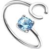 Suplight Suplihgt Anello Donna Argento 925 Personalizzato Anello Lettera C Anello Donna Argento con Pietra Personalizzata Anello Donna con Iniziale C Personalizzato Regolabile Regalo Natale San Valentino