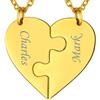 Suplight Collana Donna Personalizzata a Cuore Divisio con Nome in 2 pezzi collana oro donna Acciaio Inossidabile Collana Puzzle collana coppia personalizzata Regalo Natale San Valentino