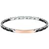 Sector No Limits Bracciale Uomo in Acciaio, Ceramica, Smalto, PVD Oro Rosa, Collezione Ceramic, Piastrina Oro Rosa - SAFR36