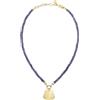 Breil, Collezione Private Code, Collana Donna in Ametista, con 2 Piastrine Personalizzabili con Incisione in Acciaio Specchiato IP Gold e Chiusura a Moschettone, Lunghezza Regolabile 40-46 cm, Gold