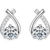 Generic Orecchini a perno di moissanite in argento sterling 18k oro silentato coda di sirena per design a forma di X di donne