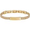 Breil, Collezione Edit Out, Bracciale Uomo in Acciaio IP Gold Specchiato e Satinato, Maglia ed Elemento Centrale Personalizzabile con Incisione, Pratica Chiusura Regolabile 17-22cm, Color Gold