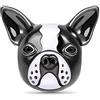 GNOCE Bulldog Charm Bead In Argento Sterling Bianco e Nero Smaltato Charm Animale Per Braccialetto/Collana Doggie Charm Per Le Donne Ragazze