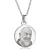 amorili Collana Padre Pio Uomo Donna in Acciaio Inossidabile - Medaglietta con Preghiera Padre Nostro Incisa - Idea Regalo Religiosa - Gioiello Spirituale