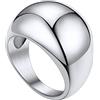 Bandmax Anello Uomo Acciaio Inossidabile, 2 Stili Anelli Uomo Argento/Nero, Celtico Anello Uomo con Bussola, Cupola Anello da Uomo Lucido, Anello Personalizzato con Inciso, Semplice Stile