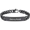 PROSTEEL Bracciale Personalizzato in Acciaio Inossidabile Uomo Donna Nero 19cm con Confezione