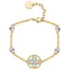 Brosway Bracciale Donna, Bracciale Rigido in Acciaio e Cristalli/pietre Naturali con Simbolo Quadrifoglio | Collezione Chakra - BHKB152