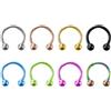FACOKO Set di 8 anelli per setto nasale in titanio G23, 16 G, con sfera/punte a ferro di cavallo, set di gioielli per donne e uomini, 6-12 mm, oro, argento, nero, oro rosa, arcobaleno, rosa, blu,