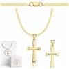 ZELYA Collana d'oro con croce/medaglione - catena a maglia panzer placcata oro 925/585 14K per ragazze e ragazzi - 45-60 cm collana per comunione con croce, collana per bambini per comunione e