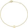 CARISSIMA Bracciale da Donna in Oro Giallo 9ct con Lettera G Regolabile da 4.5mm x 5mm, Lunghezza 15cm/6-18.5cm/7.25