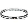 MASERATI Bracciale Uomo in Acciaio, oro 18 carati, ceramica, Collezione CERAMIC GOLD - JM424AXU05