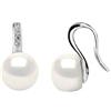 PEARLS & COLORS - Orecchini di prestigio - Vere Perle coltivate d'acqua dolce 9-10 mm - Qualità AAA + - Argento 925 - Gioielli da donna