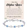 Bramart Bracciale Donna Migliore Amica con Pietre di Zirconia Blu Regalo per lei Finitura in Oro Bianco Argento 925 Idee Regali Compleanno Natale Amiche - Cofanetto con DEDICA incluso. (Migliore Amica - 1)