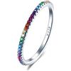LES FOLIES DI PAOLA GRIECO Anello Veretta Girodito Multicolor in argento 925 rodiato - Rainbow Collection (US 3 - ITA 5)
