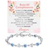 Bramart Bracciale Donna Compleanno 60 anni con Pietre di Zirconia Blu Regalo per lei Finitura in Oro Bianco Argento 925 Idee Regali Feste, donne Compleanni - Cofanetto con DEDICA incluso (60 Anni)