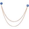 VKEID Spille per Colletto di Camicia da Uomo Semplice nappa doppia catena strass collare spilla catena colletto della camicia gioielli spille da uomo Accessori da Uomo (Color : Blue, Size : One Size)