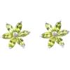 Generic Orecchini a bottone con peridoto naturale, a forma di marchesa, gioielli fatti a mano, in argento Sterling 925, gioielli da spiaggia per lei