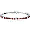 gioiellitaly Bracciale tennis argento 925 rodiato zirconi pietre bianche e rosse bracciale elegante scintillante uomo donna unisex idea regalo ragazza ragazzo chiusura di sicurezza (Lunghezza 18 CM)