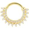 Stfery Rook Orecchini in argento Sterling, Rook Piercing gioielli rotondi con zirconia cubica per naso e labbro, 1 pezzo da donna, Argento sterling, Zirconia cubica