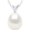 PEARLS & COLORS - Ciondolo di Perla coltivata d'Acqua Dolce - Qualità AAA+ - Oro 750 (18 carati) - Catena in regalo - Gioiello da donna