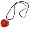 VENEZIA CLASSICA - Collana da Donna con Pendente Cuore in Vetro di Murano Originale, cordino in Viscosa e Argento, Made In Italy certificato (Ambrato)
