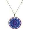LE GEMME DI VENEZIA Collana Donna Con Pendente Murrina Milefiori Venezia In Vetro Originale Di Murano E Argento 925 Colore Oro Diametro 36N OR (COLORE 18)