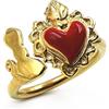 Damiano Argenti Anello San Gennaro con Sacro Cuore in Argento 925 Placcato Oro con dettagli smaltati Argento