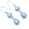 Silver Palace Orecchini pendenti Larimar in argento sterling 925 naturali da donna