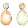 Swarovski Orecchini Orbita, Asimmetrici, Cristalli taglio Drop, Multicolore, Placcato rodio